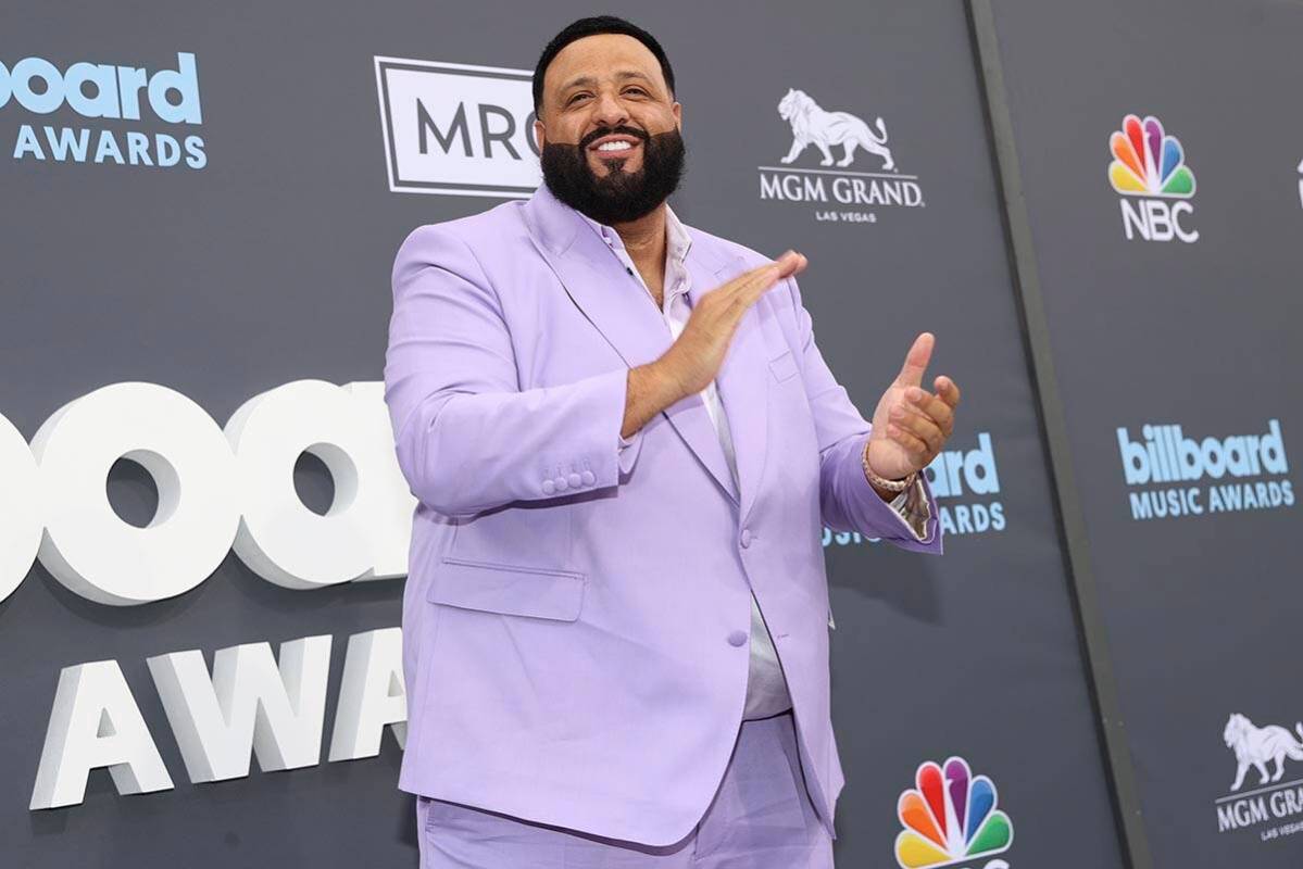 DJ Khaled poses on the red carpet for the Billboard Music Awards at the MGM Grand Garden on Sun ...