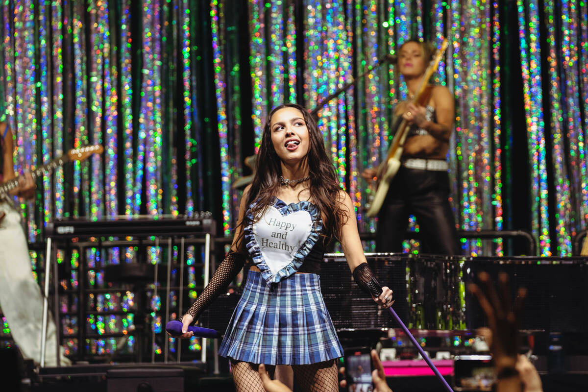 Olivia Rodrigo performs at the Chelsea at the Cosmopolitan of Las Vegas on Friday, May 21, 2022 ...