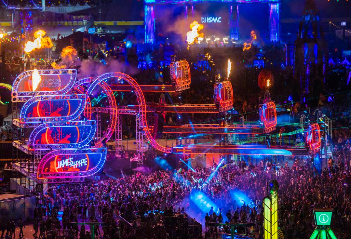 The festival grounds are packed on day three of Electric Daisy Carnival on Monday, May 23, 2022 ...