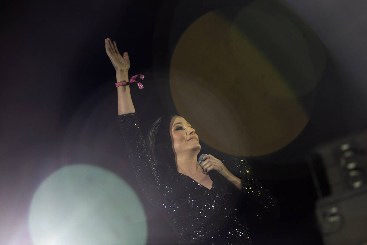Hayla sings in the KX5 performance during the second day of the Electric Daisy Carnival at the ...