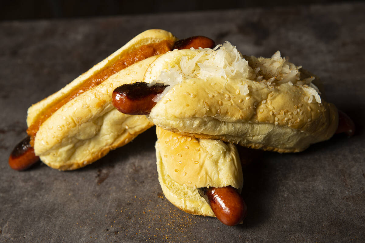 Snap-O-Razzo hot dogs are seen on Tuesday, April 5, 2022, in Las Vegas. (Chase Stevens/Las Vega ...