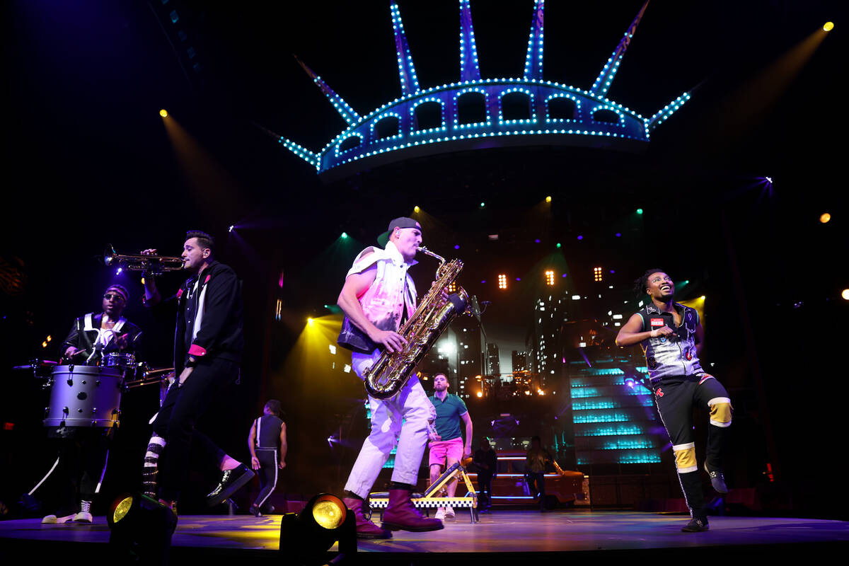 Musicians and acrobats perform during a media preview for Cirque du Soleil show “Mad App ...