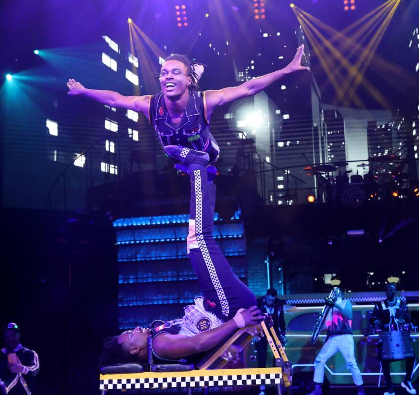 The TT Boys perform during a media preview for Cirque du Soleil show “Mad Apple” ...