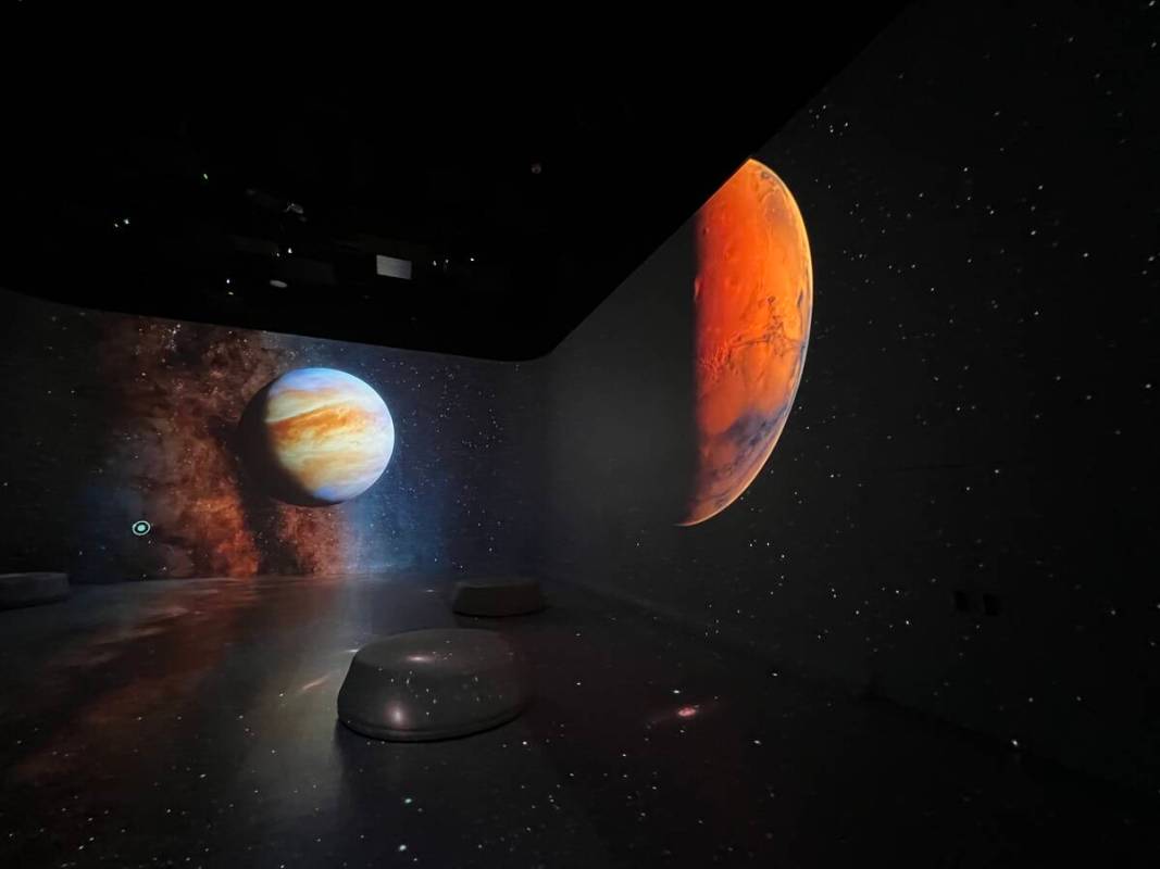 An image from the new Illuminarium experience, Space, running through the end of 2022 at Area15 ...