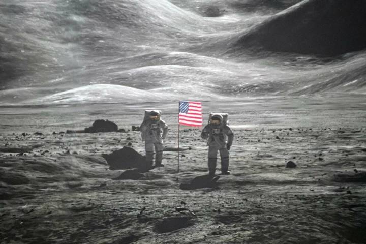 An image from the new Illuminarium experience, Space, running through the end of 2022 at Area15 ...