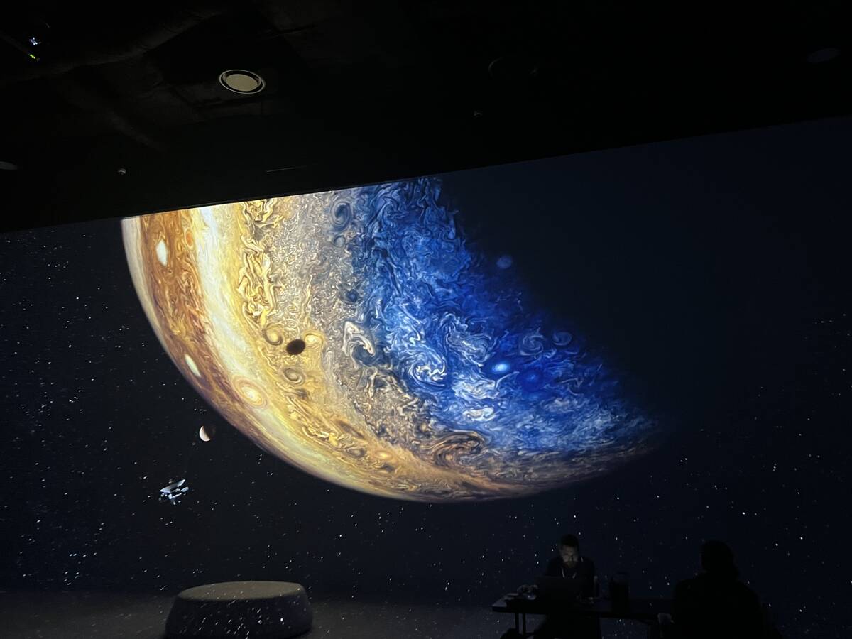 An image from the new Illuminarium experience, Space, running through the end of 2022 at Area15 ...