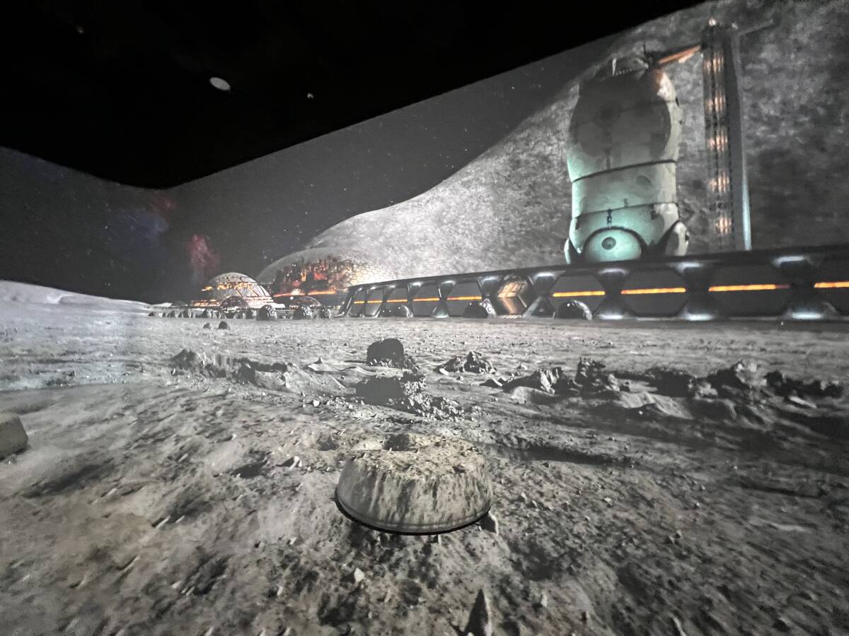 An image from the new Illuminarium experience, Space, running through the end of 2022 at Area15 ...