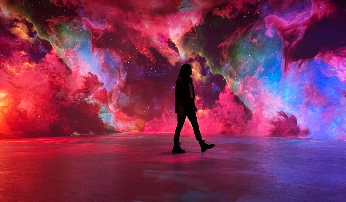 An image from the new Illuminarium experience, Space, running through the end of 2022 at Area15 ...
