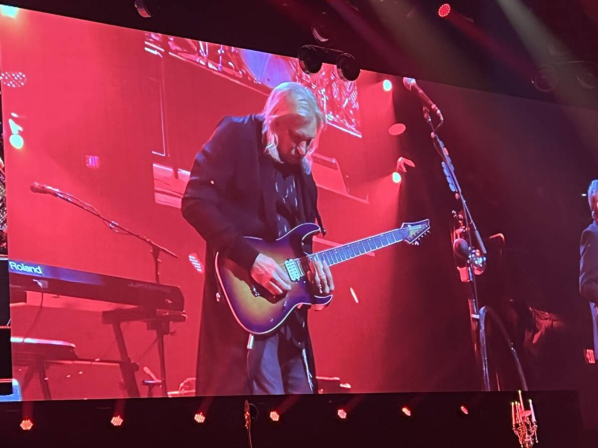 Joe Walsh of the Eagles is shown performing at the MGM Grand Garden on Saturday, May 28, 2022. ...