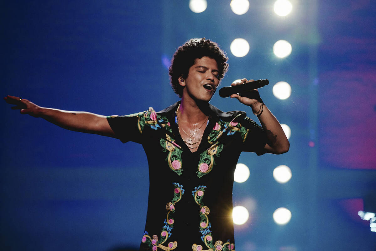 This image released by CBS shows Bruno Mars during a taping of his first primetime television s ...
