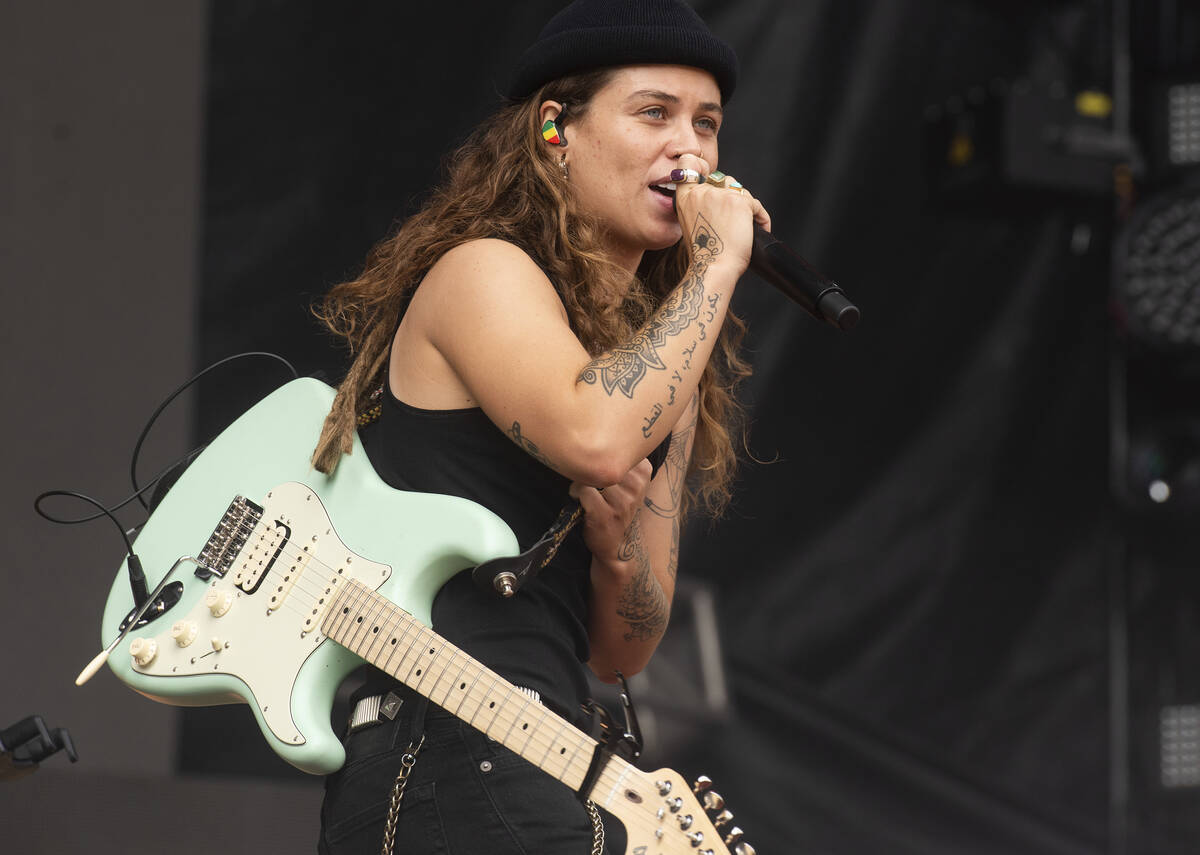 Tash Sultana performs at the 2019 Shaky Knees Festival in Atlanta's Central Park on Friday, May ...