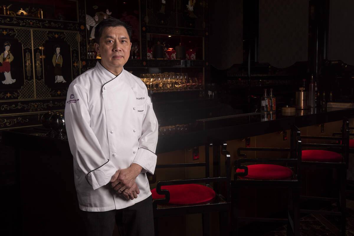 Chef Yip Cheung poses for a portrait at the bar inside Red Plate, a Chinese restaurant in the C ...