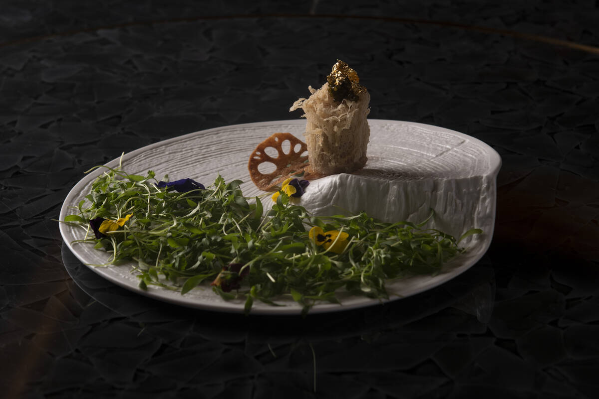 The Caviar Taro Puff at Red Plate, a Chinese restaurant in the Cosmopolitan, on Thursday, May 2 ...