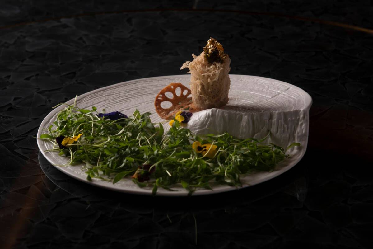 The Caviar Taro Puff at Red Plate, a Chinese restaurant in the Cosmopolitan, on Thursday, May 2 ...