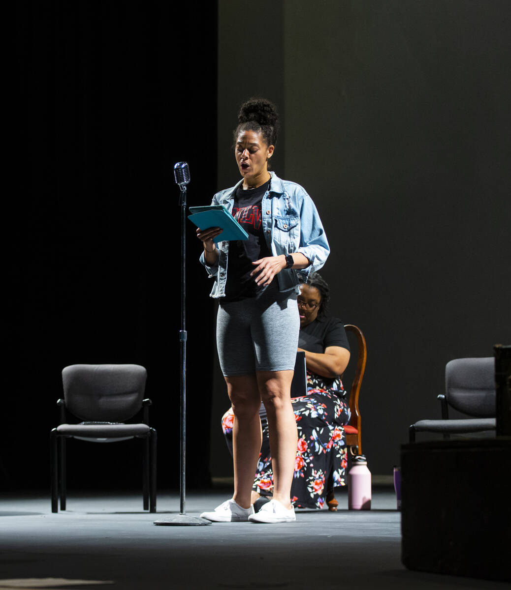 Courtney Ankerfelt performs during a rehearsal of “Black Swan Radio Hour” by Vega ...