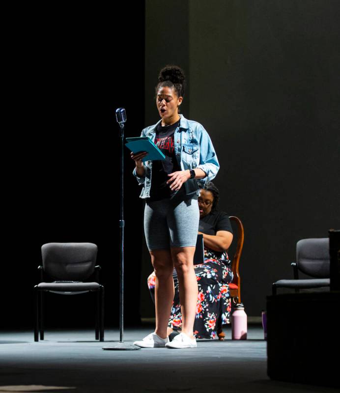 Courtney Ankerfelt performs during a rehearsal of “Black Swan Radio Hour” by Vega ...