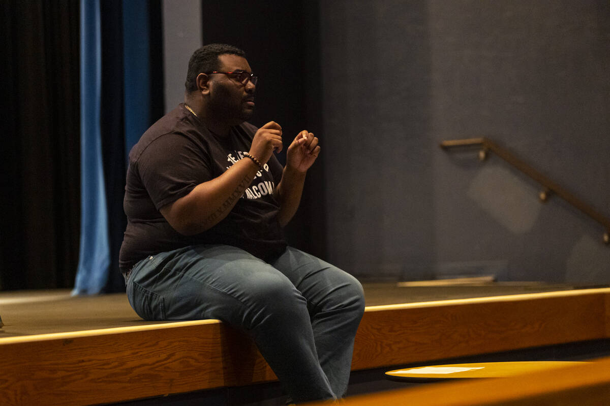 Director and writer Richard Hodges leads a rehearsal of “Black Swan Radio Hour” b ...