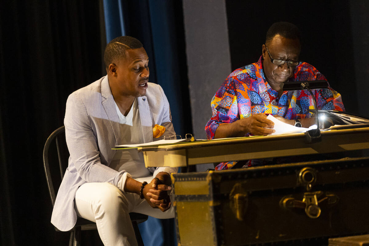 De Reginald Lewis, left, as Black Swan Records founder Henry Pace, and Billy Adams, as announce ...