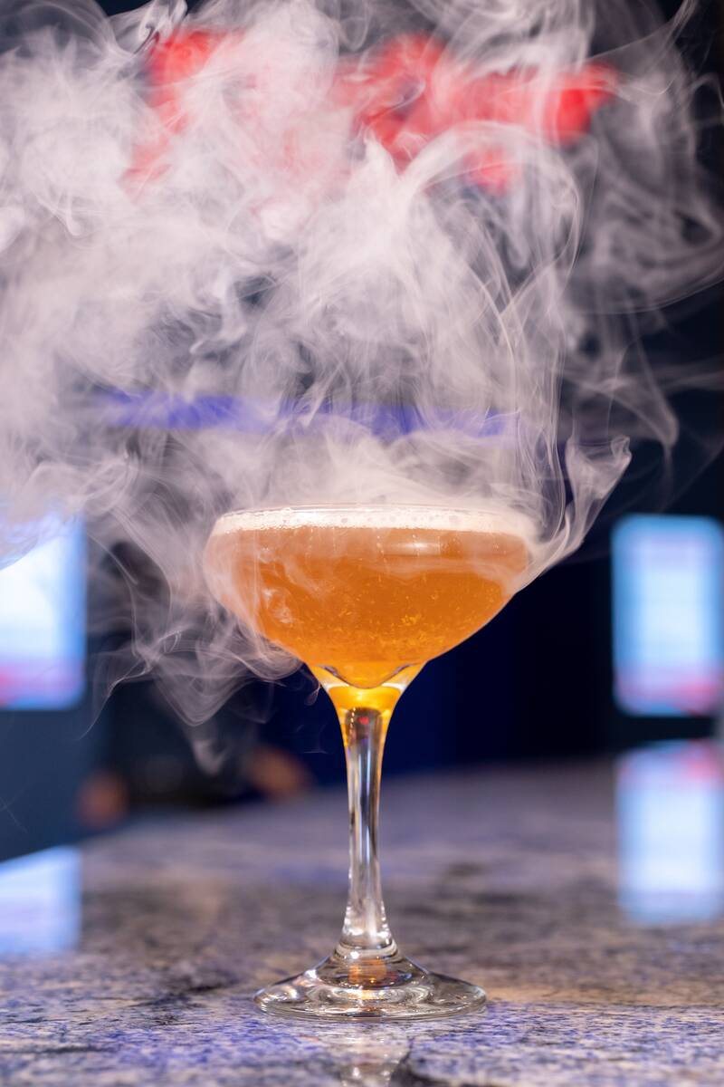 A Durango to Silverton cocktail in the Lost Cactus bar at the FlyOver experience in Lass Vegas ...