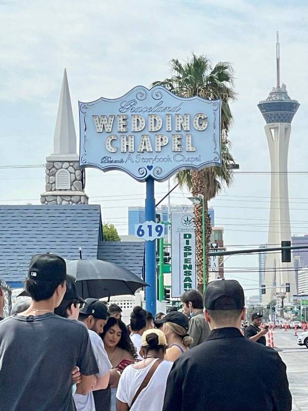 A look at the Drake “Certified Lover Boy” pop-up event at Graceland Wedding Chapel in downt ...