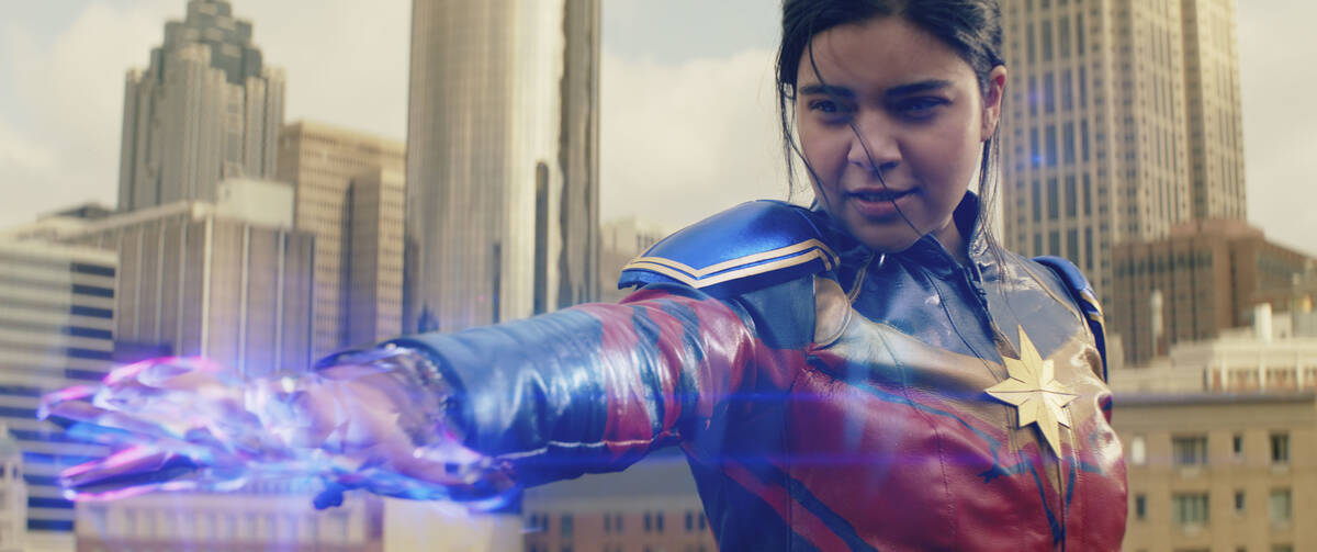 Iman Vellani as Ms. Marvel/Kamala Khan in Marvel Studios' “Ms. Marvel,” now playing on Disn ...