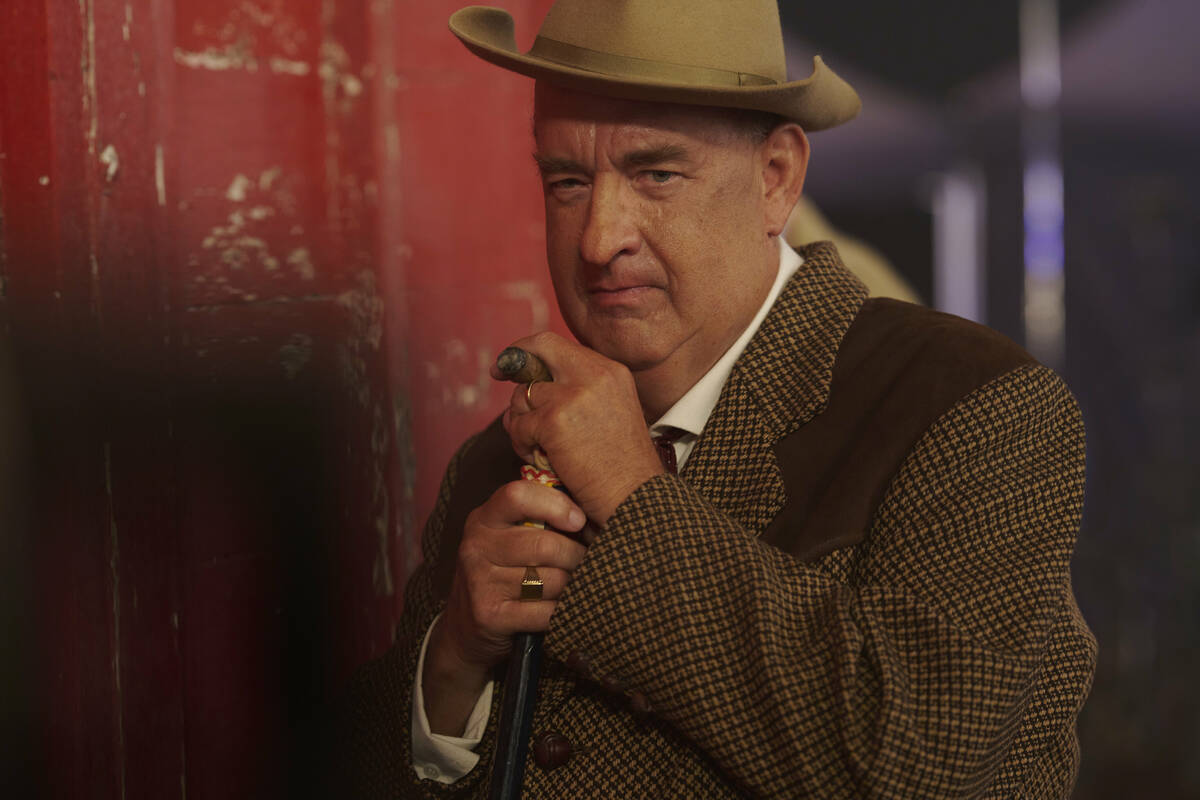 Tom Hanks portrays Colonel Tom Parker in "Elvis." (Hugh Stewart/Warner Bros.)
