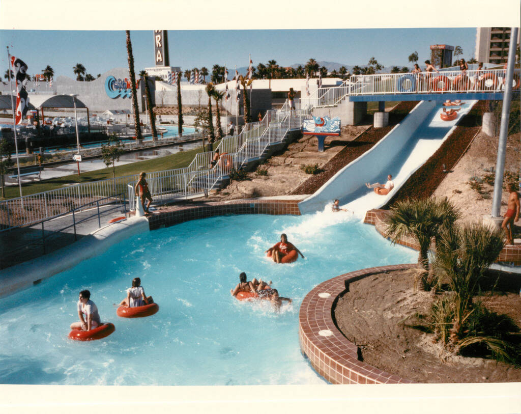 Visitors ride the Raging Rapids attraction at Wet 'n' Wild on Las Vegas Boulevard in 1988. (Las ...