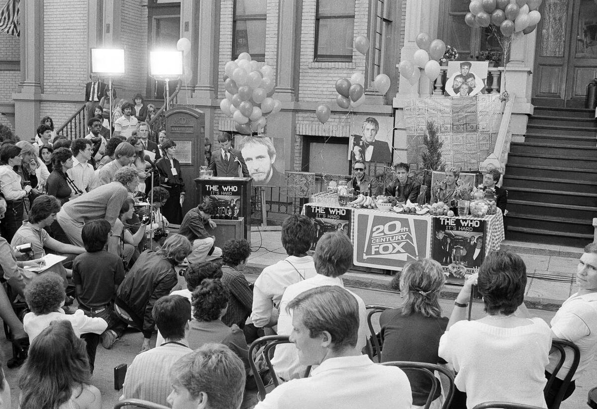 Members of The Who take questions at a news conference on Oct. 29, 1982. From left: John Entwis ...
