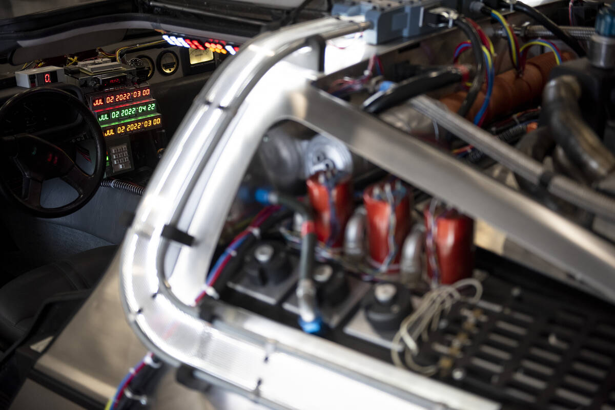 A 1981 DeLorean DMC-12, a recreation of the famous time machine from "Back to the Future,& ...