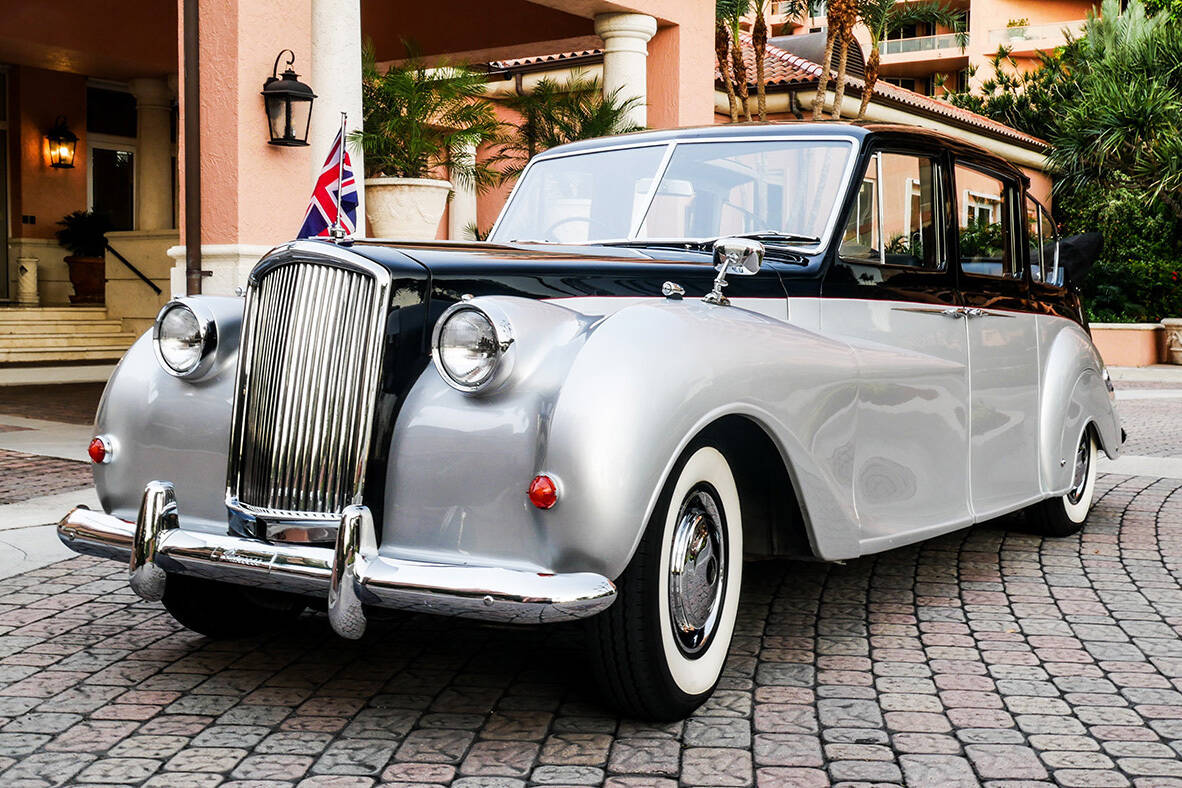 Queen Elizabeth II’s 1966 Venden Plaz Princess Limousine is for sale this weekend at Barrett- ...
