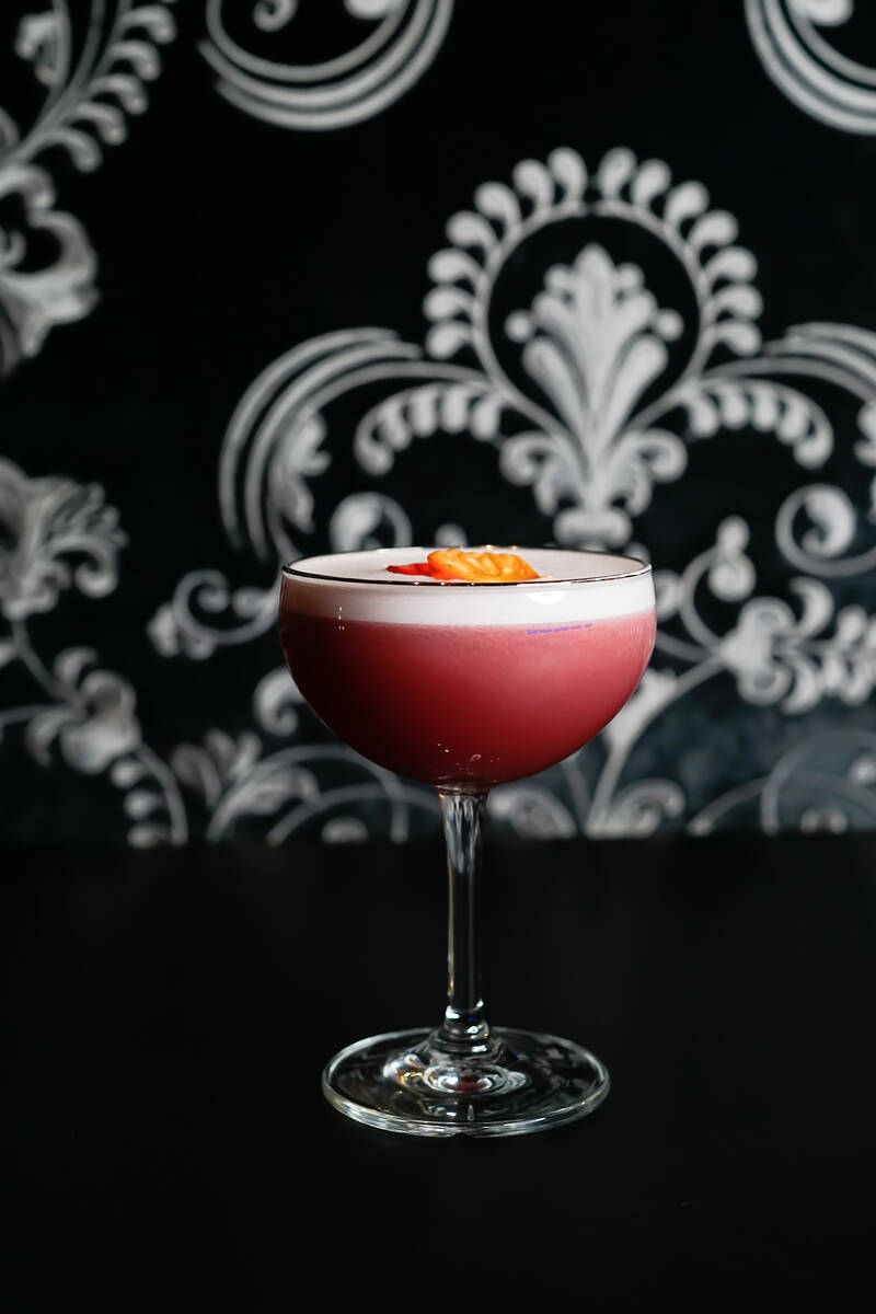A Strip View cocktail at Caviar Bar in Resorts World includes housemade sorrel (hibiscus) syrup ...