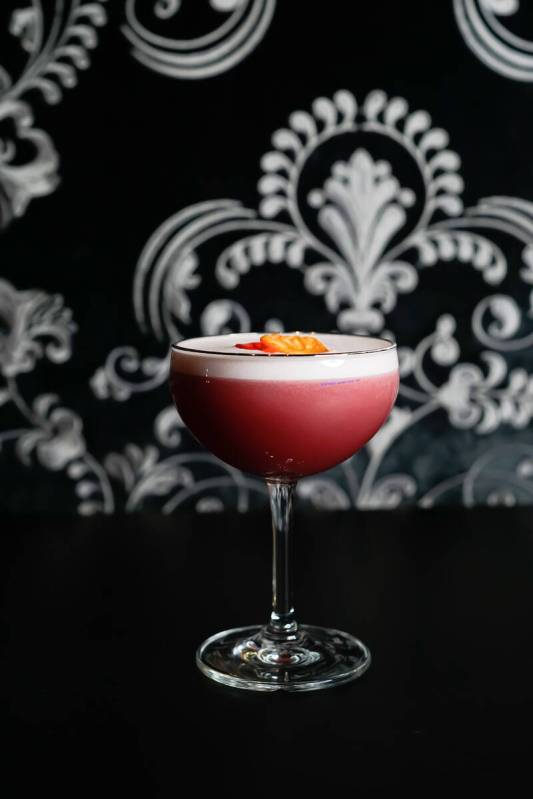 A Strip View cocktail at Caviar Bar in Resorts World includes housemade sorrel (hibiscus) syrup ...