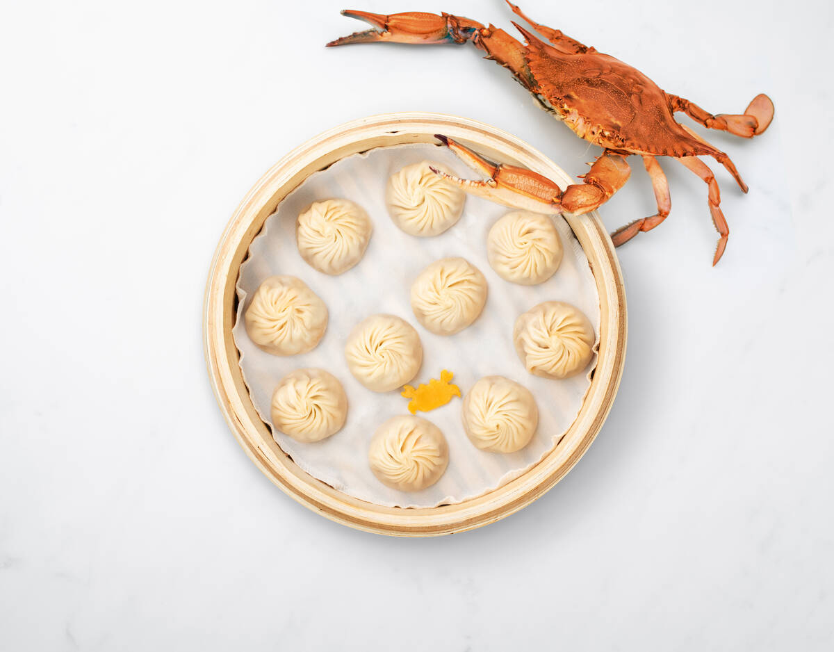 The xiao long bao at Din Tai Fung in Aria, including these kurobuta pork and crab dumplings, ea ...