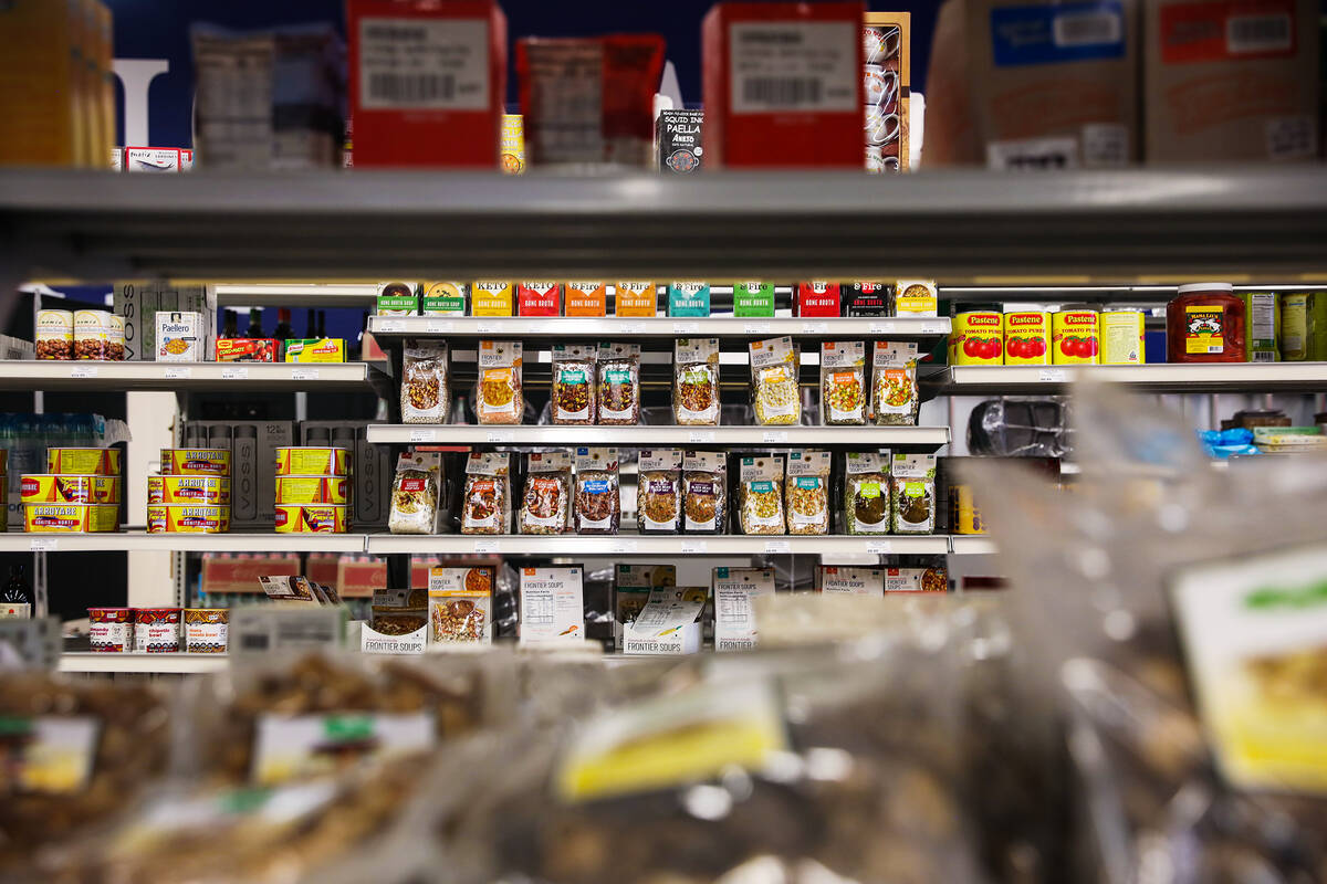 Items for sale on the shelves at the gourmet food store Artisanal Foods in Las Vegas, Thursday, ...