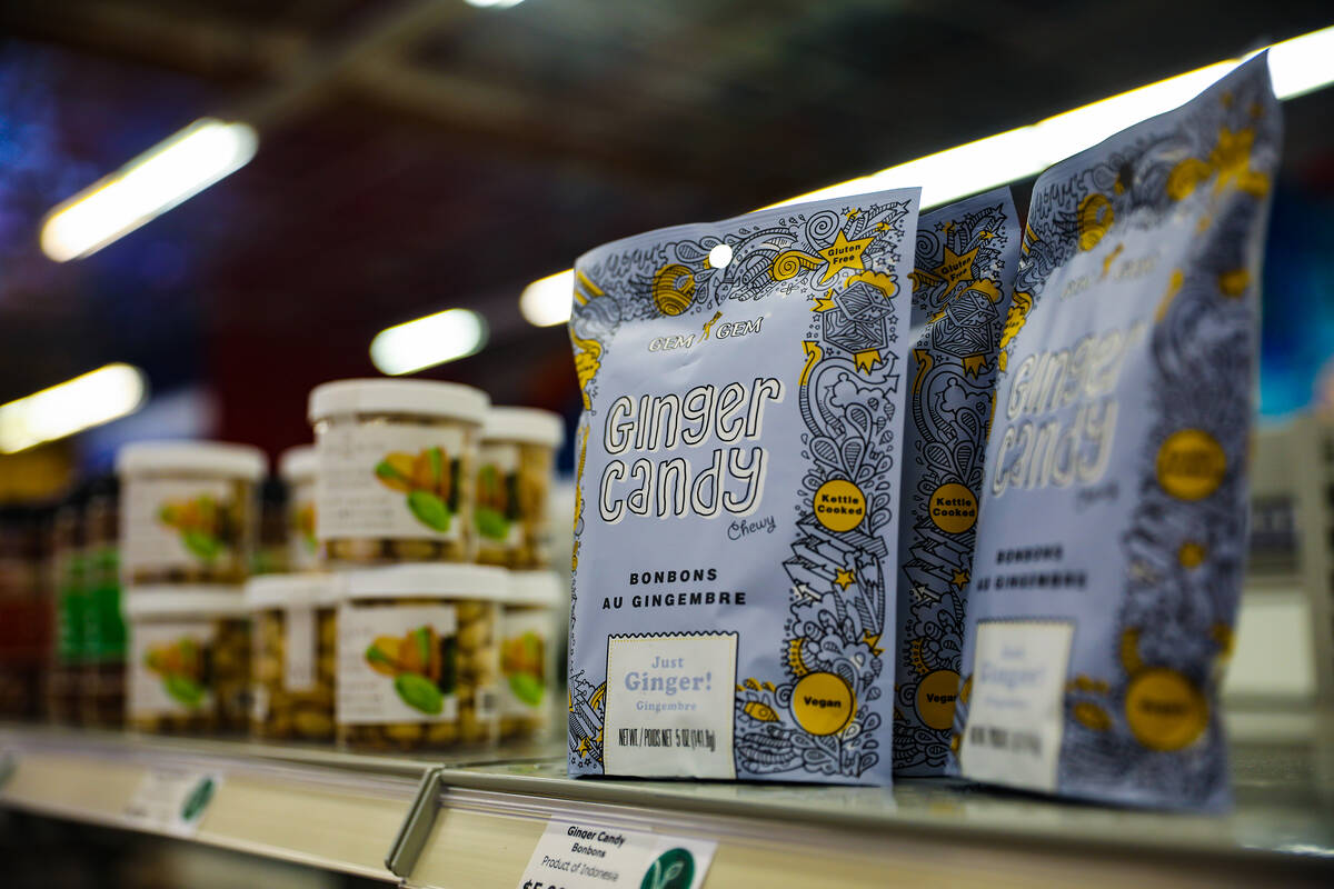 Ginger candy for sale at the gourmet food store Artisanal Foods in Las Vegas, Thursday, June 30 ...