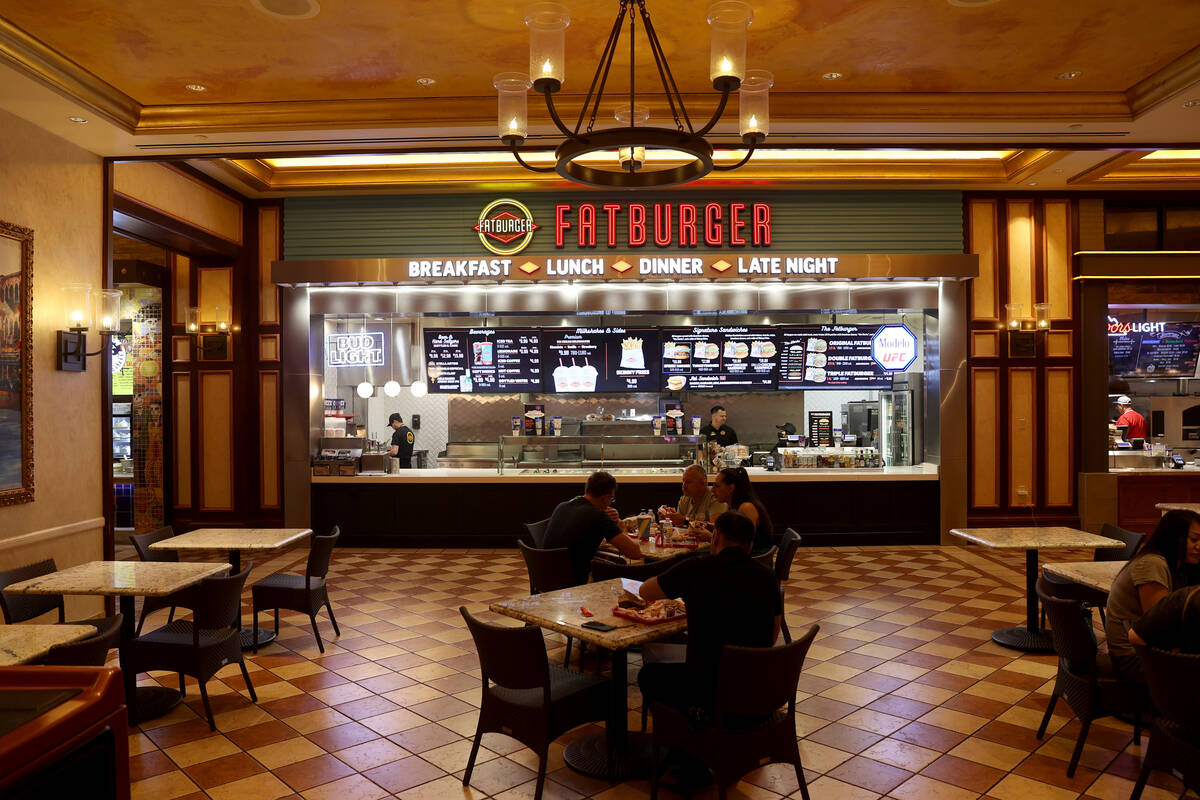 Fatburger in the food court at The Venetian on the Strip in Las Vegas Thursday, June 30, 2022. ...