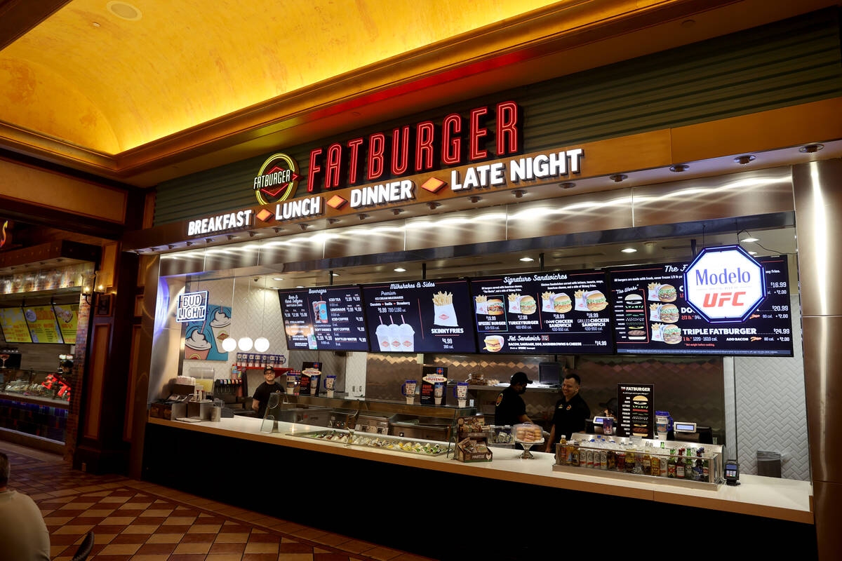 Fatburger in the food court at The Venetian on the Strip in Las Vegas Thursday, June 30, 2022. ...