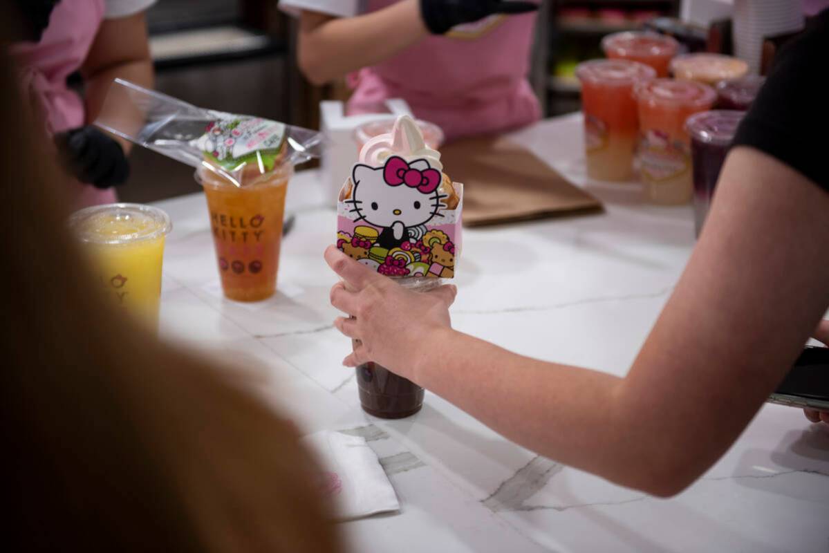 The new Hello Kitty Cafe opened inside Fashion Show Mall on Friday, July 8, 2022, in Las Vegas. ...