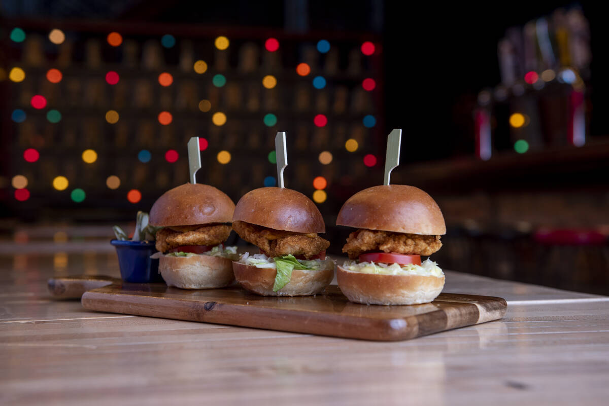 Fried chicken sliders at Brooklyn Bowl on Friday, July 8, 2022, in Las Vegas. (Steel Brooks/Las ...