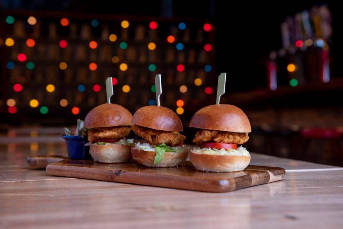 Fried chicken sliders at Brooklyn Bowl on Friday, July 8, 2022, in Las Vegas. (Steel Brooks/Las ...