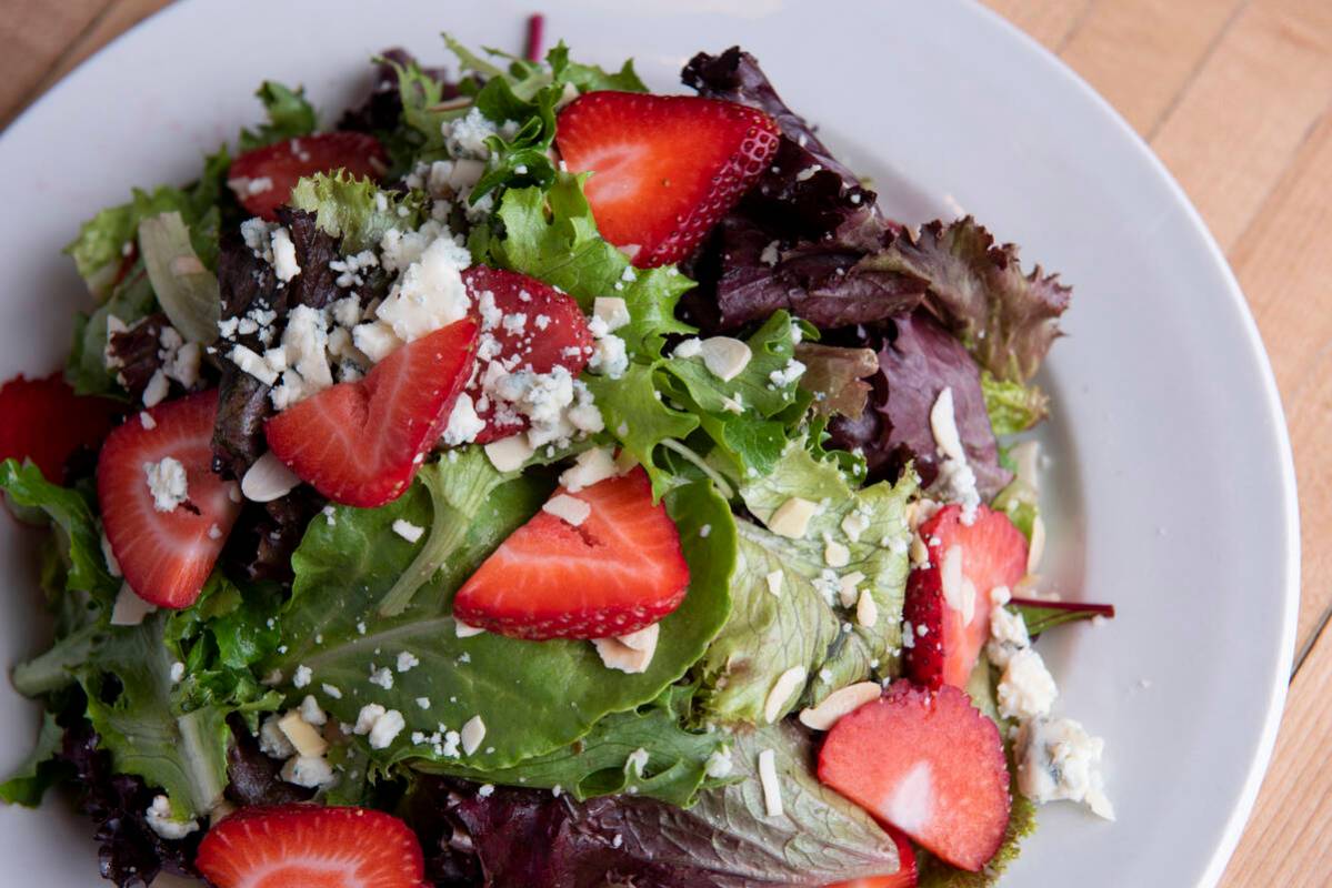 The Strawberry Fields salad at Brooklyn Bowl on Friday, July 8, 2022, in Las Vegas. (Steel Broo ...