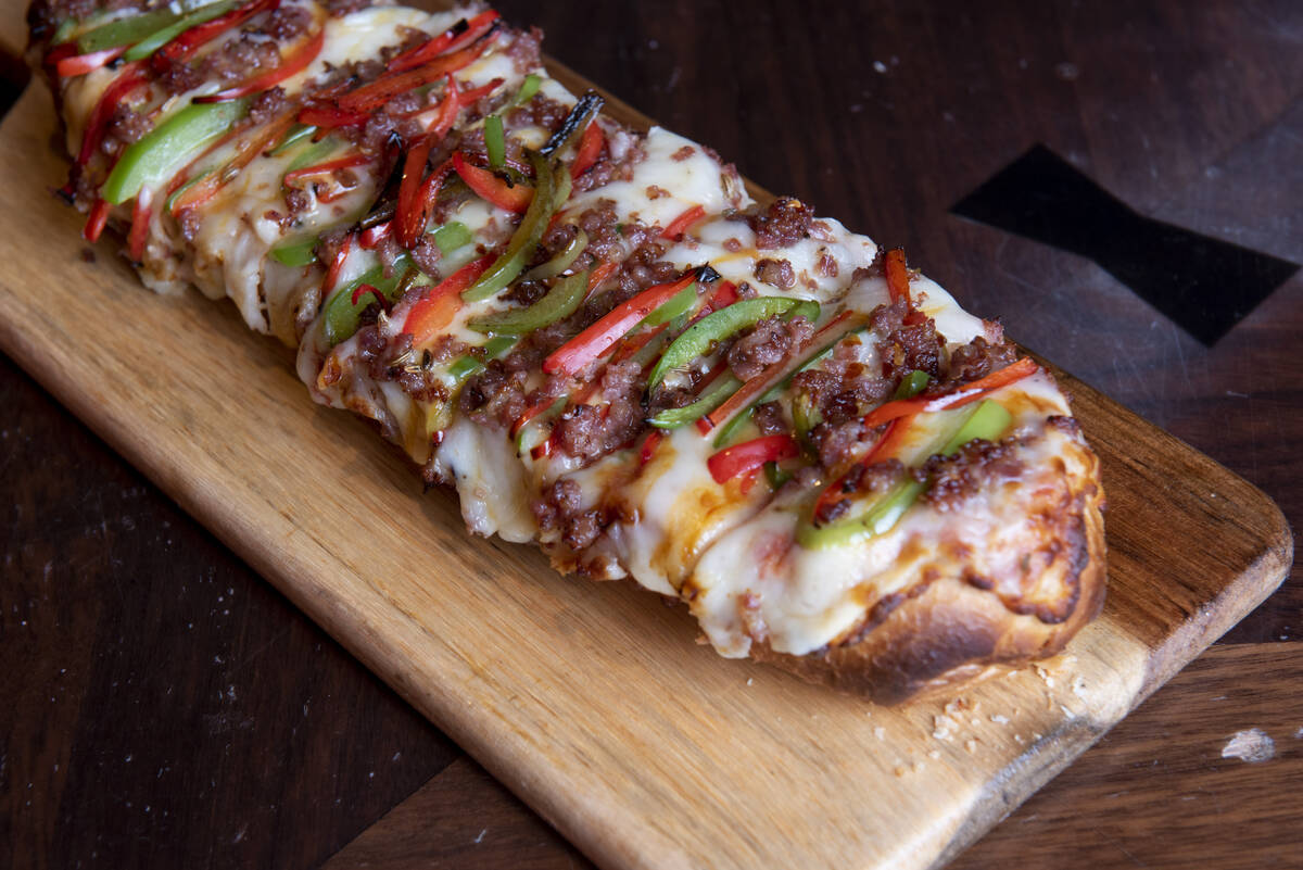 The San Gennaro pizza at Brooklyn Bowl on Friday, July 8, 2022, in Las Vegas. (Steel Brooks/Las ...