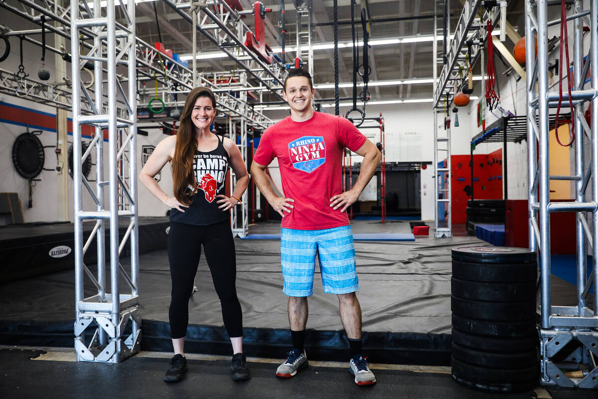 Owner Julie Johnston and manager Parker Gatewood at Rhino Ninja Gym in Las Vegas, Sunday, July ...