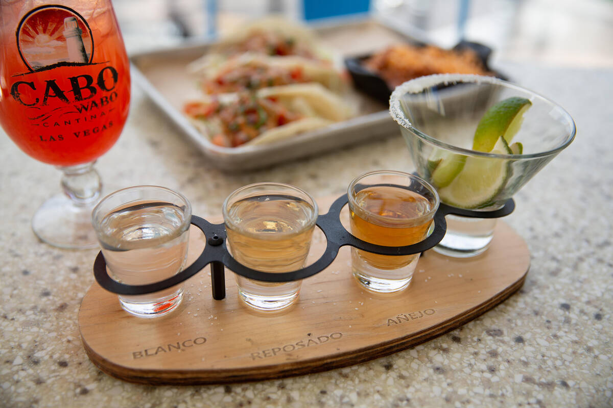 A tequila flight at Cabo Wabo Cantina (Cabo Wabo Cantina)