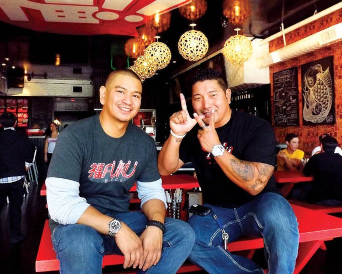 Robert Magsalin, left, and Colin Fukunaga, of Fuku Burger, are participating in the Pine Dining ...