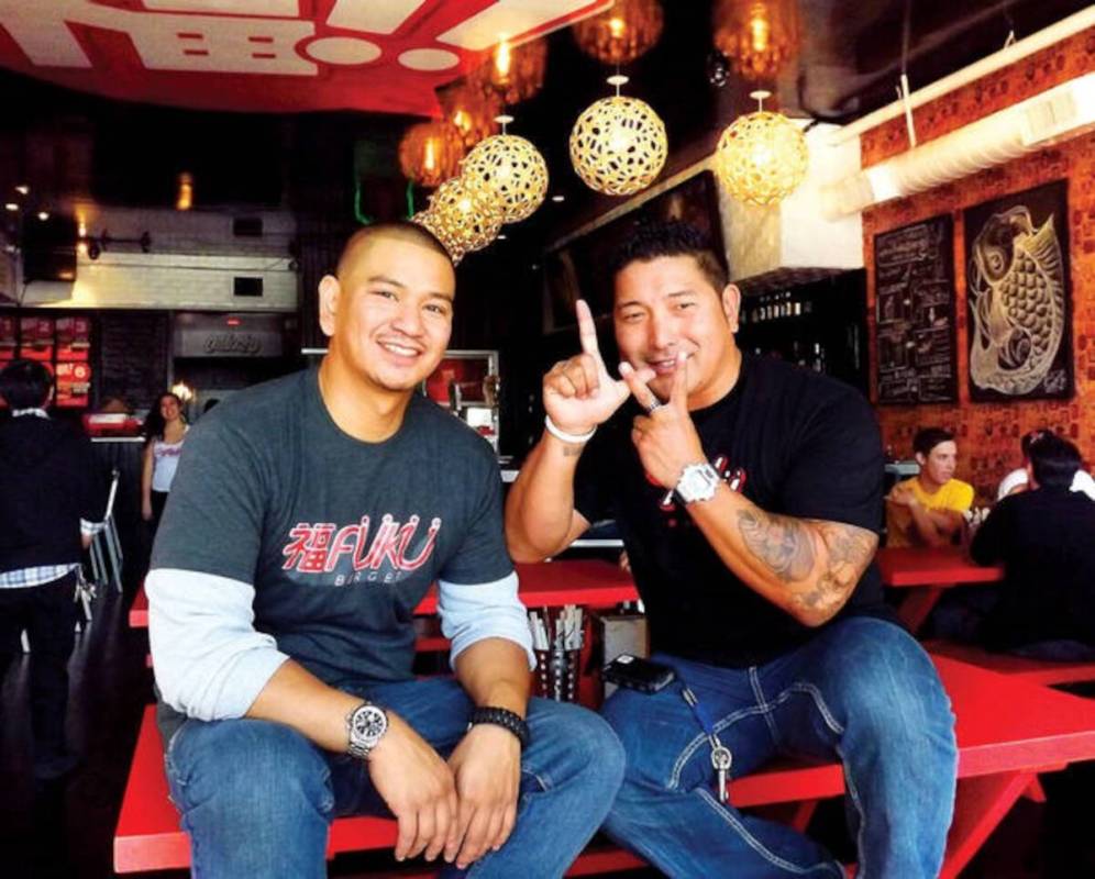 Robert Magsalin, left, and Colin Fukunaga, of Fuku Burger, are participating in the Pine Dining ...