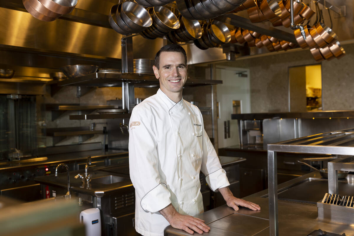 Alexandre Gregoire, executive chef at Rivea restaurant, poses for a portrait at Rivea in the De ...