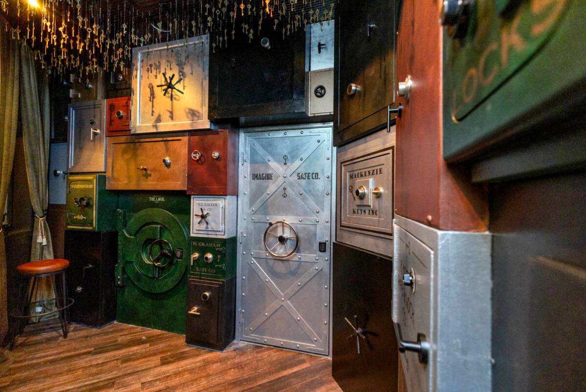 Door locks and safes containing codes within the entry into The Lock hidden speakeasy inside of ...