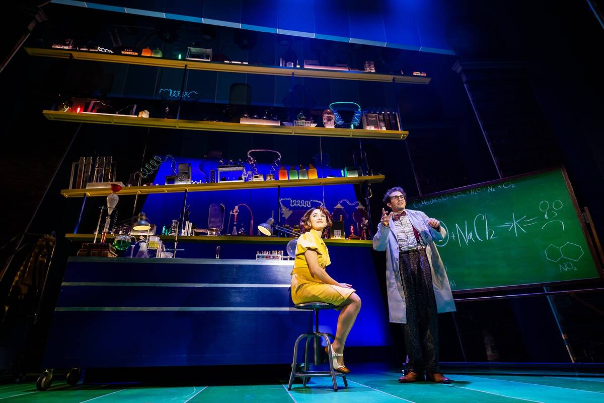 Dan De Luca and Elena Ricardo are shown in a scene from "The Nutty Professor" at Ogunquit Playh ...