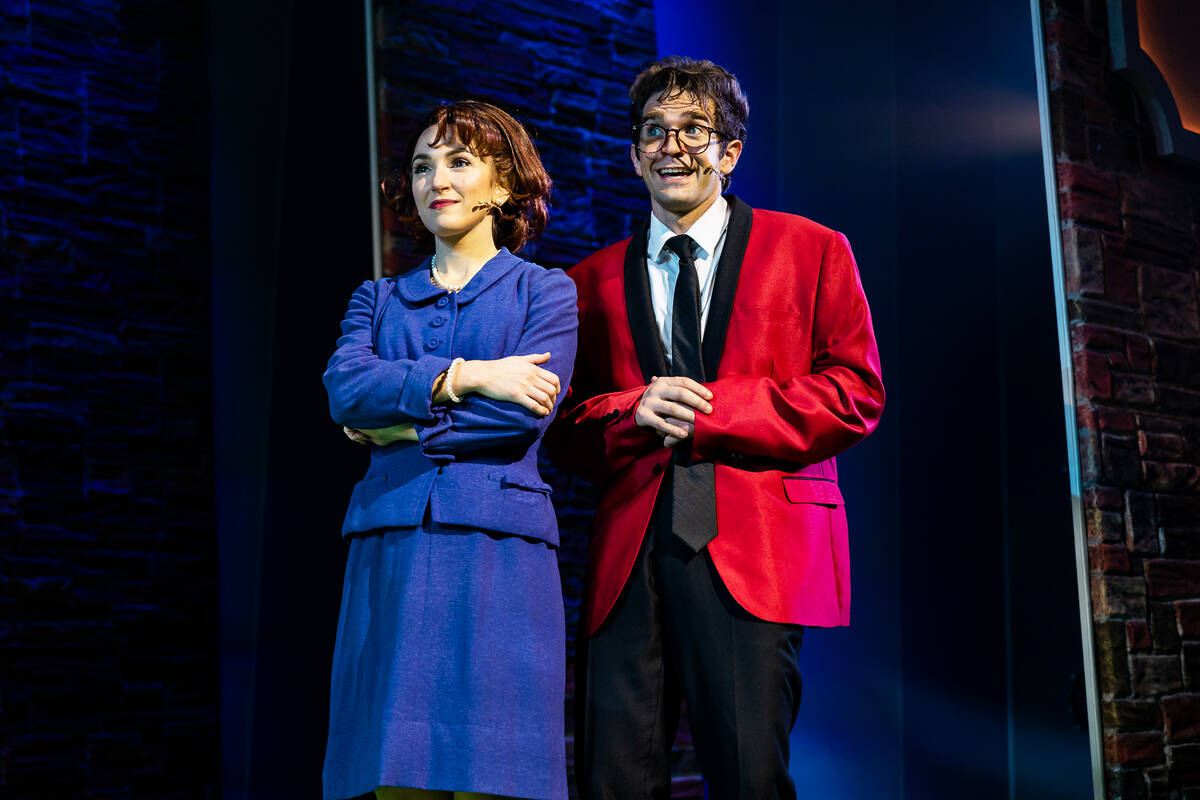 Dan De Luca and Elena Ricardo are shown in a scene from "The Nutty Professor" at Ogunquit Playh ...